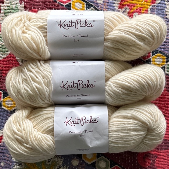 Other - Knit Picks Preciosa Tonal Yarn - Bare (Cream) - 3 Skeins